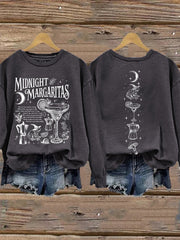 Women's Midnight Margaritas Print Casual Sweatshirt